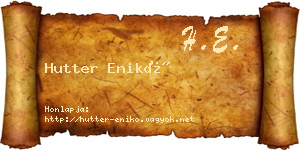 Hutter Enikő névjegykártya